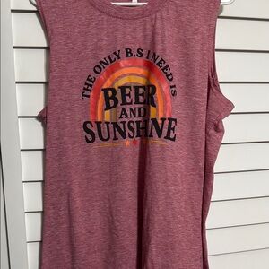 Women's Sleeveless Graphic Top - Pink